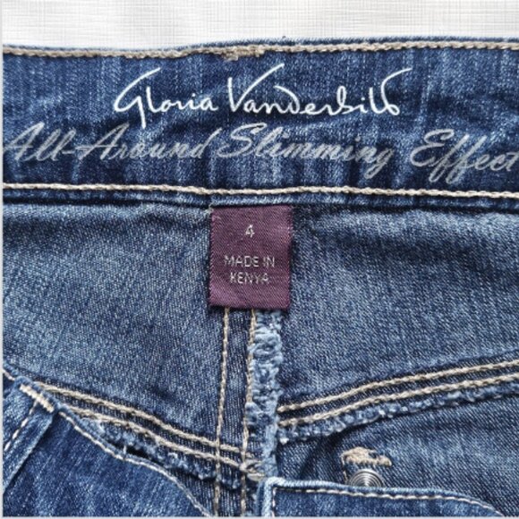 Gloria Vanderbilt Jeans Womens 4 Blue Denim Crop Slimming Effect Older Style Si - Picture 6 of 8